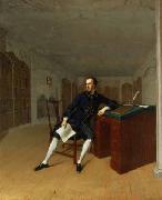 Arthur Devis Sir Roger Newdigate in the Library at Arbury oil painting